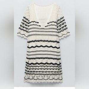 Zara Crochet Knit Mini Dress